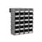 Triton Products Wall Storage Unit W/ (24) 7-3/8" L x 4-1/8" W x 3" H Gray Bins & Wall Mount Rails 3-220GRWS - alternate 1